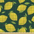 thumbnail image 2 of Lemons Sofa Upholstery Fabric by the Yard, Citrus Cartoon with Leaves on Dark Background, Decorative Fabric for DIY and Home Accents, Dark Teal Yellow by Ambesonne, 2 of 5