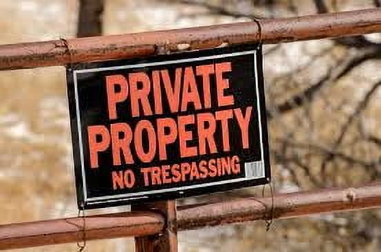 (2 pack) Hy-Ko Products 848 Private Property No Trespassing Aluminum Sign 9.25" x 14" Orange/Black, 1 Piece