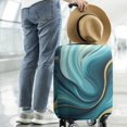 thumbnail image 2 of Teal and Gold Marble Splatter Pattern Luggage Cover Fashion Suitcase Cover Baggage Covers Fit 25-28 Inch Luggage (Go Travel), 2 of 5