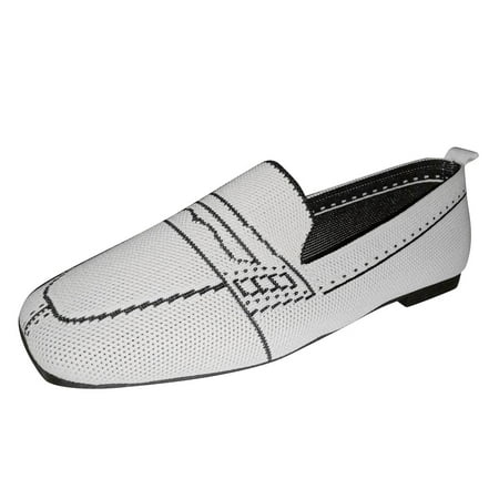 

Mackneog Women s Shallow Mouth Sngle Shoes Solid Color Round Toe Flat Fly Woven Casual Shoes Gift on Clearance