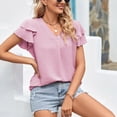 thumbnail image 3 of Birdeem Womens Fashion Casual Spring and Summer Short Sleeve V-Neck Shirt Blouse, 3 of 7