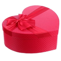 PENIKOKO Valentine Heart Shaped Red Paper Box with Lid 1 Piece 9.1 x 7.9 x 3.5 Inches