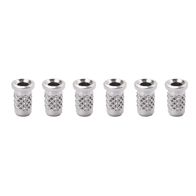 Montaje de Guitarra Hugo 6 Piezas Férulas Accesorios de Guitarra Baja de Bujes de Metal Color Plata