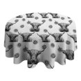 thumbnail image 4 of White Highland Cow Lemon Pattern Round Tablecloth 60"x60",Wrinkle Wipeable Table Cloth for Kitchen Dining Room Picnic Patio Party, 4 of 6