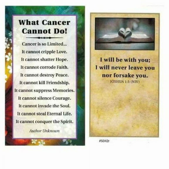 What Cancer Cannot Do Pocket Cards Package of 100, with Bible Quote
