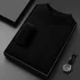 thumbnail image 3 of Suéter de hombre de una pieza de terciopelo de cuello medio alto Otoño e Invierno Camisa de manga larga de punto puro engrosada, 3 of 5