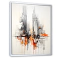 thumbnail image 2 of Designart "Urban Rhythm Minimalism in Orange and Grey I" Abstract Collages Floater Framed Canvas Print, 2 of 7