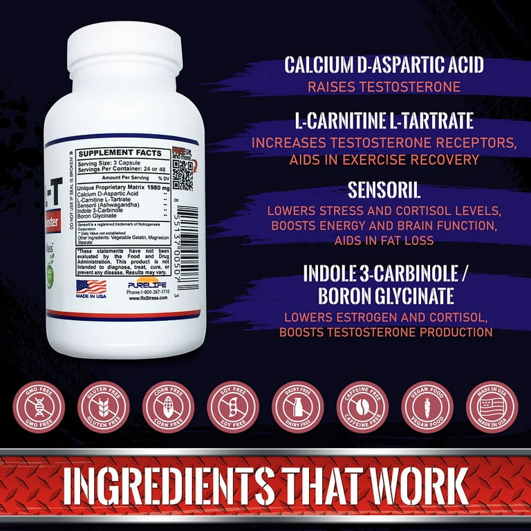 Boost Natural Testosterone Support Capsules – Strength, Energy & Men’s Vitality, 60 Count