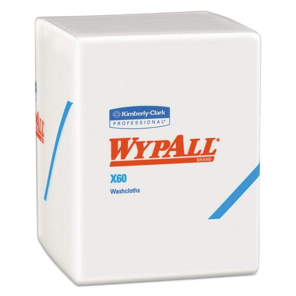 Wypall KCC41083 - KIMBERLY CLARK Wypall X60 Washcloths, 12 1/2 X 10, White