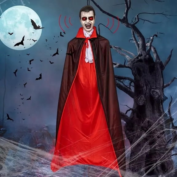 Halloween Horror Vampire Decoration Voice-Activated Eyes Glowing Vampire House Bar Party Scene Decoration