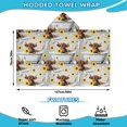 thumbnail image 2 of Gray Highland Cow Bathtub Sunflower Pattern Hooded Bath Towel，50"x30" for Ages 3 To 12 Kids, Quick Dry Lightweight Soft Microfiber Hood Beach Towel Cover Up for Kids, 2 of 7