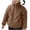 Brown, variant on Boys and Girls Coral Fleece Long Sleeved Stand Collar Zipper Warm Plush Loose Jacket 2-11 Years Old Pink 4-5Years