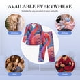 thumbnail image 7 of Bingfone Men's Pajama Set 2 Piece Loungewear PJs, Long Sleeve with Pajama Pants-Digital Flamingo Vibrant Art, 7 of 7