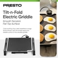 thumbnail image 2 of Presto 15-Inch Electric Tilt-n-Fold Griddle, Nonstick Flat Top Grill, Black, 2 of 10