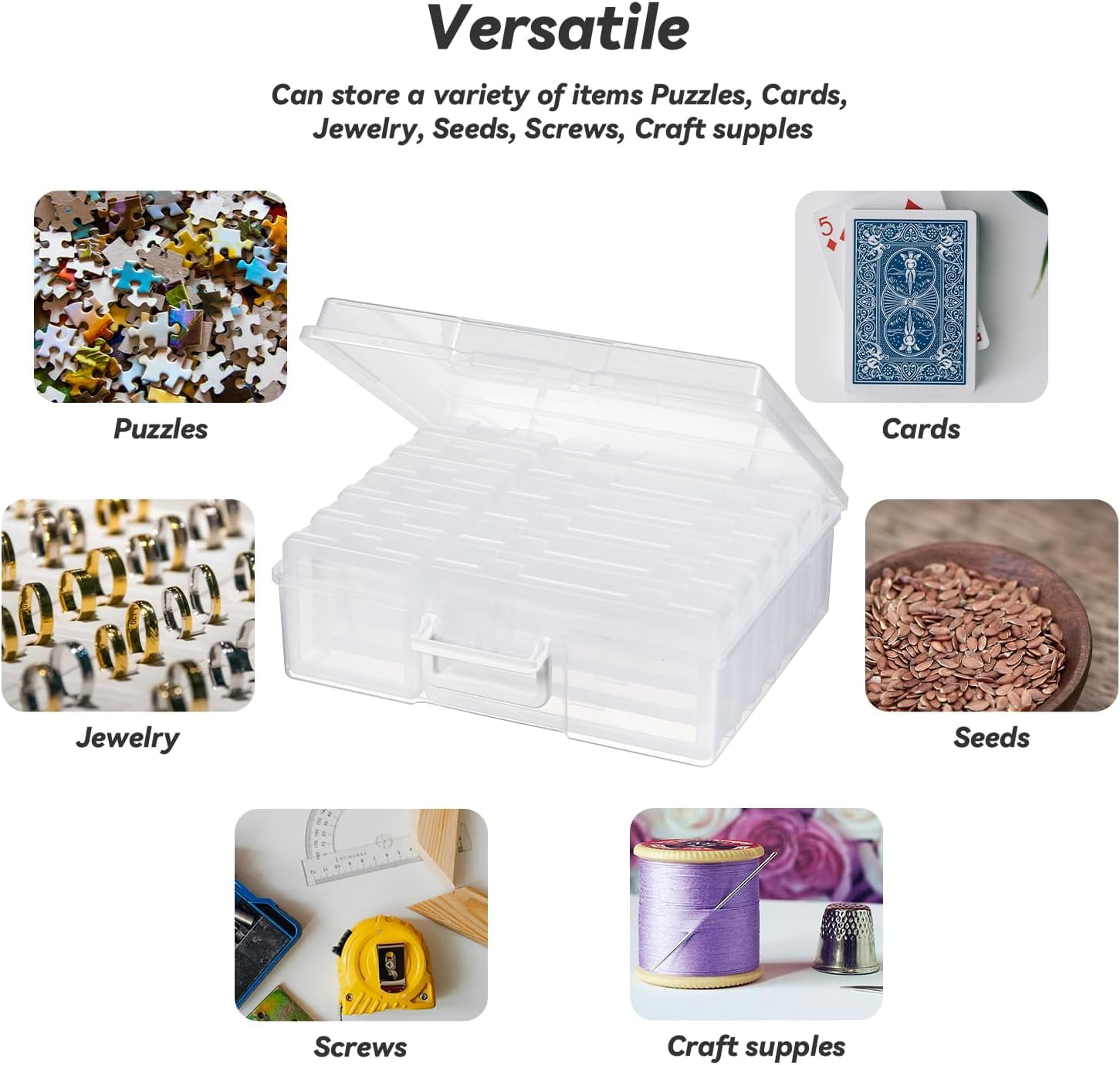 Plastic Storage Boxes & Organizers - Arts & Crafts Storage - Modern Style - 18 Count