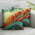 thumbnail image 3 of Nawypu  Throw Pillow Covers Blue Surf Sea Waves Vintage of Nature with Sun Retro Beach Cushion Pillow Case Home Decor Pillowcase, 3 of 5