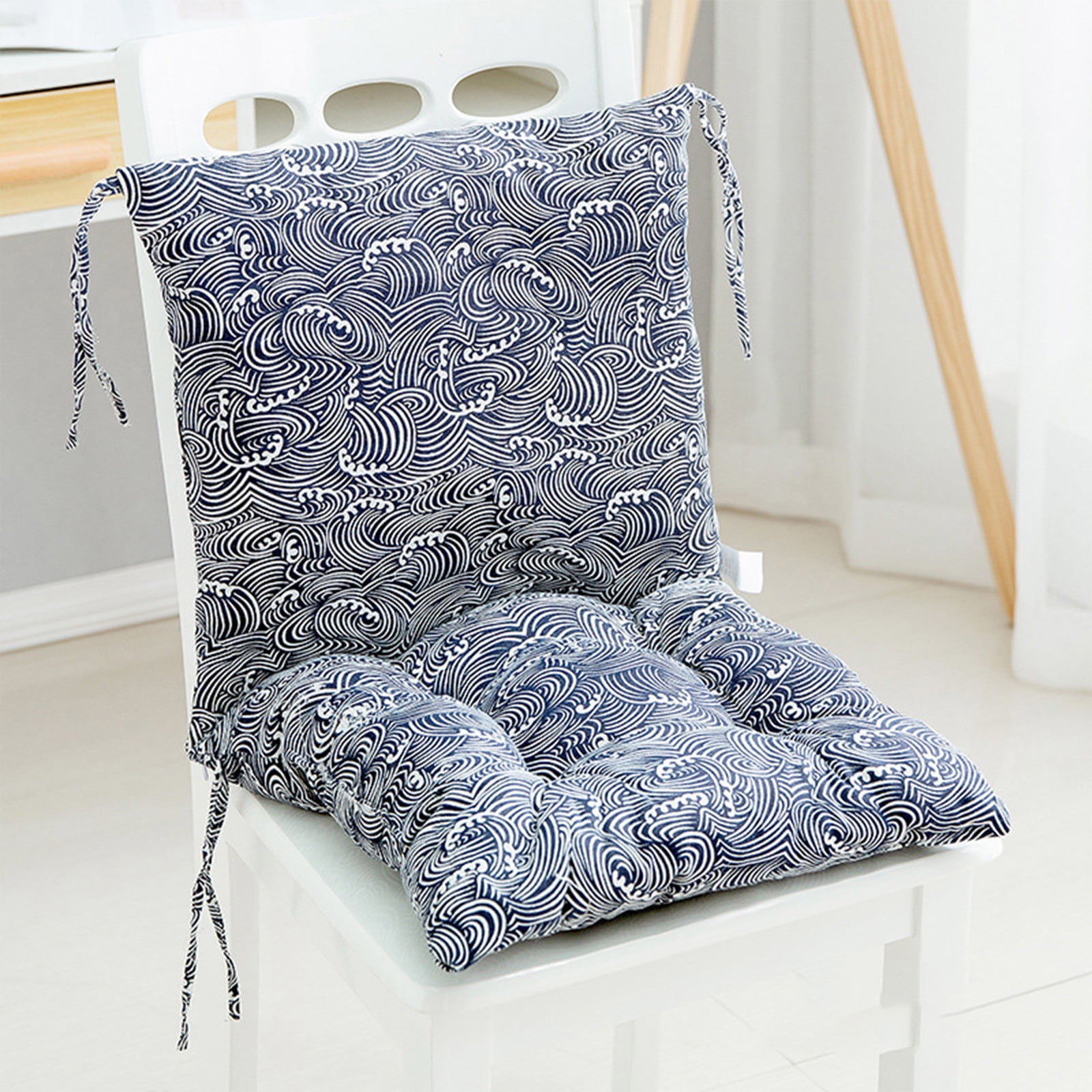 Sahpxhe Rocking Seat Cushion with Ties, Soft High Back Chair Cushion for Patio Furniture,Office 15.6X31.2 Inch Gray