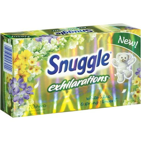 Snuggle Exhilarations White Lilac & Spring Flowers Dryer Sheets Fabric Softener, 70 Count