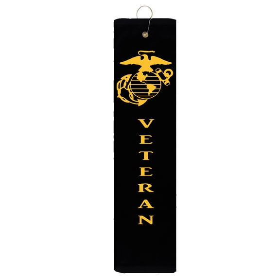 EGA Veteran Marine Corps USMC Jarhead Tri-fold Golf Towel With Grommet & Hook Father's Day Club Ball Tee Golfing Gift 15" x 18"