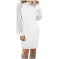 thumbnail image 2 of Mikilon Femmes Pull Manches Longues Automne Solide Décontracté 0-Cou Sweat-Shirt Robe, 2 of 5