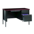 thumbnail image 2 of Hirsh 24x45 Right Hand Single Pedestal Metal Desk Charcoal/Mahogany, 2 of 6