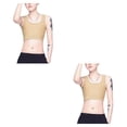 thumbnail image 4 of Qarigey Camiseta sin mangas Tomboy Breast Chaleco Camisa Pecho Binder Trans Adelgazante Ropa interior elástica Vendaje reforzado Mujer Color de piel L 2piezas, 4 of 6
