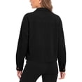 thumbnail image 3 of Women Lapel Fashion Winter Button Cardigan Corduroy Top Coat Black XL, 3 of 5