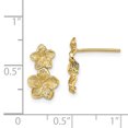 thumbnail image 3 of FJC Finejewelers 14k Yellow Gold Double Flower Drop Post Earrings Plumeria, 3 of 6