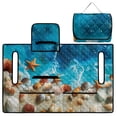 thumbnail image 5 of Pzuqiu Beach Seashell Quilted Golf Cart Seat Cover | 2-Person Universal Fit with 4 Pockets | Non-Slip Protective Golf Cart Accessory, 5 of 9