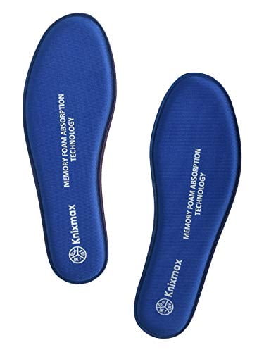 Knixmax Men's Memory Foam Insoles Comfort Shoe Inserts Shock Absorption Cushioning Foot Support Pads Navy UK9/EU43