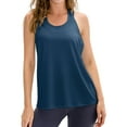thumbnail image 2 of Lixiuxyad Women's Cami Women's Workout Tank Top Sleeveless Yoga Running Camisole Casual Athletic Sports Top For Women Breathable Hollow Out Design(Blue XXL), 2 of 6