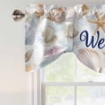 thumbnail image 5 of Tie Up Valances for Windows, Coastal Shell Adjustable Valance Curtains Window Treatment for Living Room, Summer Beach Ocean Sea Starfish Watercolor Rod Pocket Kitchen Curtains & Drapes 42x12 Inch, 5 of 9