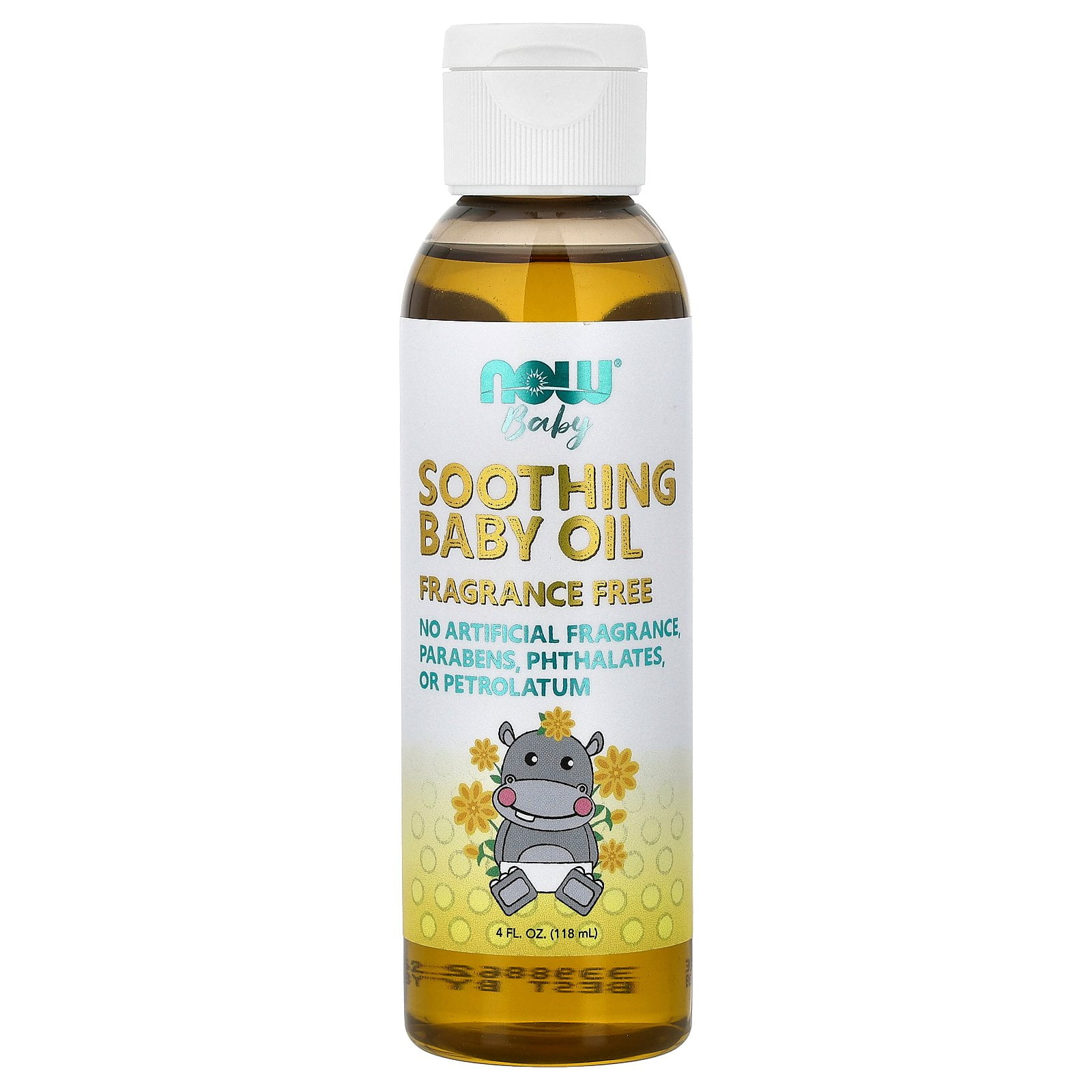 NOW Foods Soothing Baby Oil, Fragrance Free, 4 fl oz (118 ml)