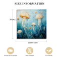 thumbnail image 2 of LIAOKANG Jellyfish Canvas Wall Art, Underwater Plants and Jellyfish Painting Print Beautiful Blue Ocean Picture Poster for Living Room Bedroom Decor 12x12 in, 2 of 5