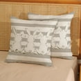 thumbnail image 2 of Easter Pillow Covers 18x18 Inch Set of 2, Gray Stripes Bunny Decor Throw Pillows Spring Holiday Farmhouse Pillowcase Easter Decorations Rabbit Outdoor Cushion Case for Couch Home Decorative, 2 of 6