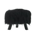 thumbnail image 6 of Linon Delancey 13" Foot Stool or Ottoman, Black Finish with Black Faux Fur, 6 of 6
