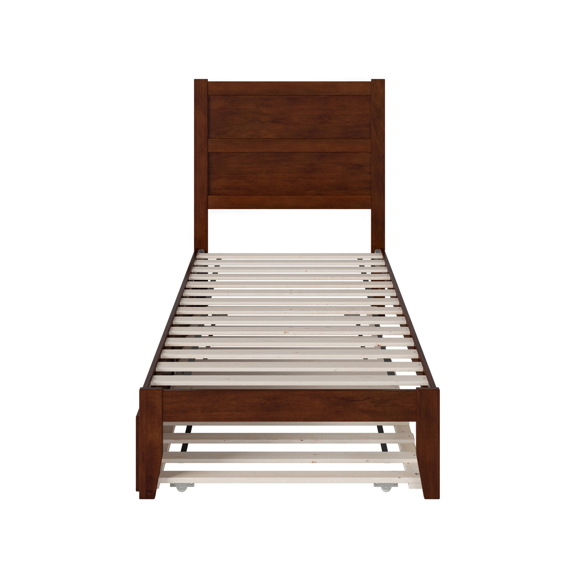 AFI NoHo 14" Twin XL Wood Platform Bed Frame with Twin XL Trundle, Walnut