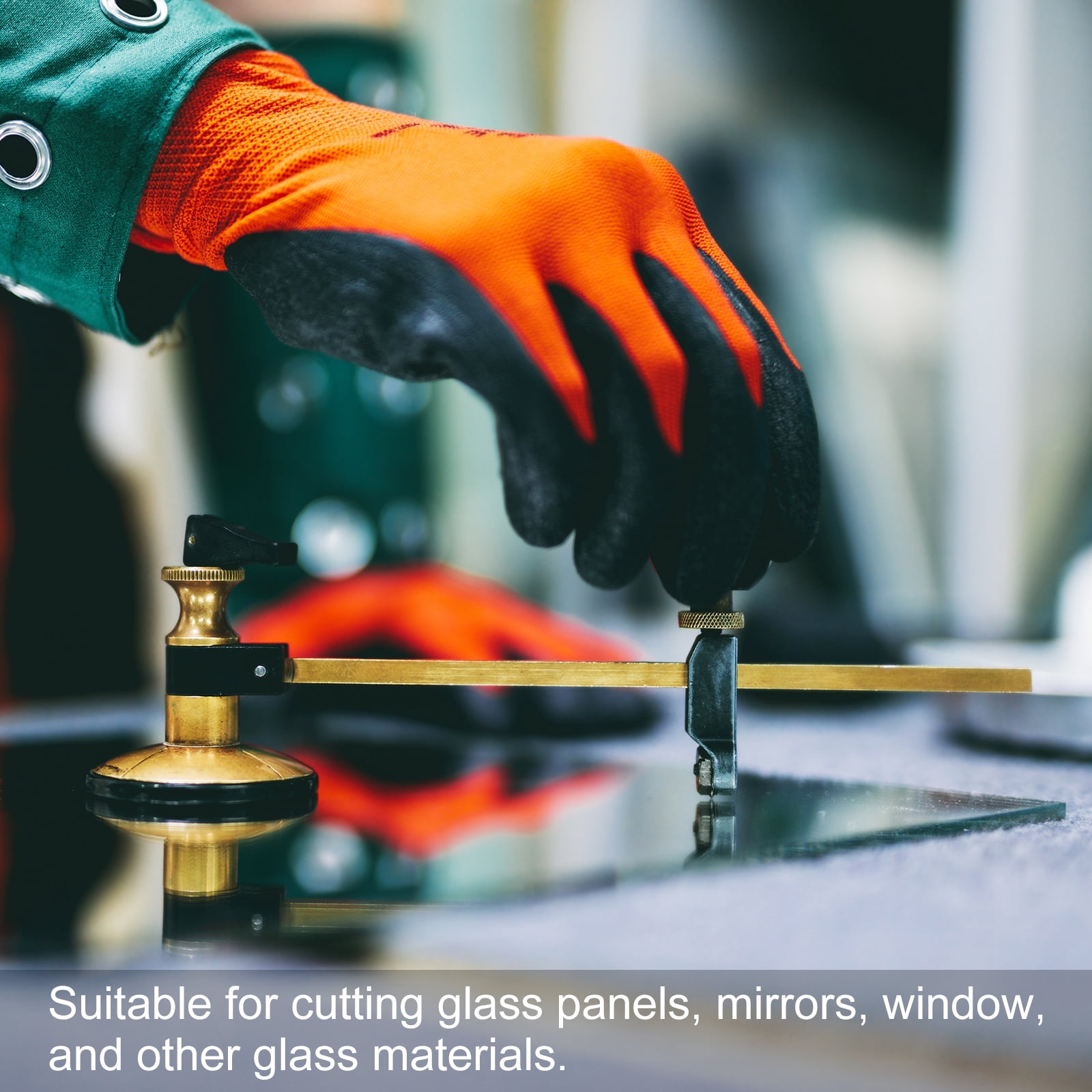 Single Wheel Circular Glass Cutter 35-500mm/1.4"-19.7" Adjustable with Suction Cup for Glass