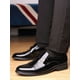 thumbnail image 2 of Men Letter Detail Dress Shoes, Work Black Dress Loafers, 2 of 4