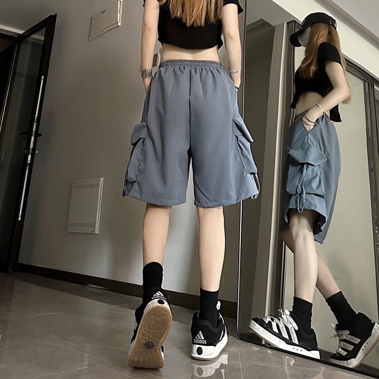 S-3Xl Streetwear Cargo Shorts Women Harajuku Oversized Wide Leg