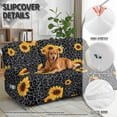 thumbnail image 4 of Xoenoiee Black Leopard Sunflower Print Recliner Cover, 8-Pieces Stretch Reclining Couch Covers with Pockets Reclining Sofa Slipcovers 3 Seater Soft Washable Furniture Protector for Dogs Cats, 4 of 7