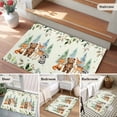 thumbnail image 6 of 2x3 Washable Entryway Rug, Children's Day Non-Slip Area Rug for Front Door Kitchen Bathroom, Cartoon Animal Elephant Zebras Fox Giraffe Leaf Beige Indoor Floor Mat for Home Decor, 6 of 9