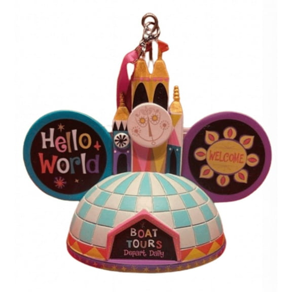 Disney Parks Small World Ear Hat Christmas Ornament New with Tag