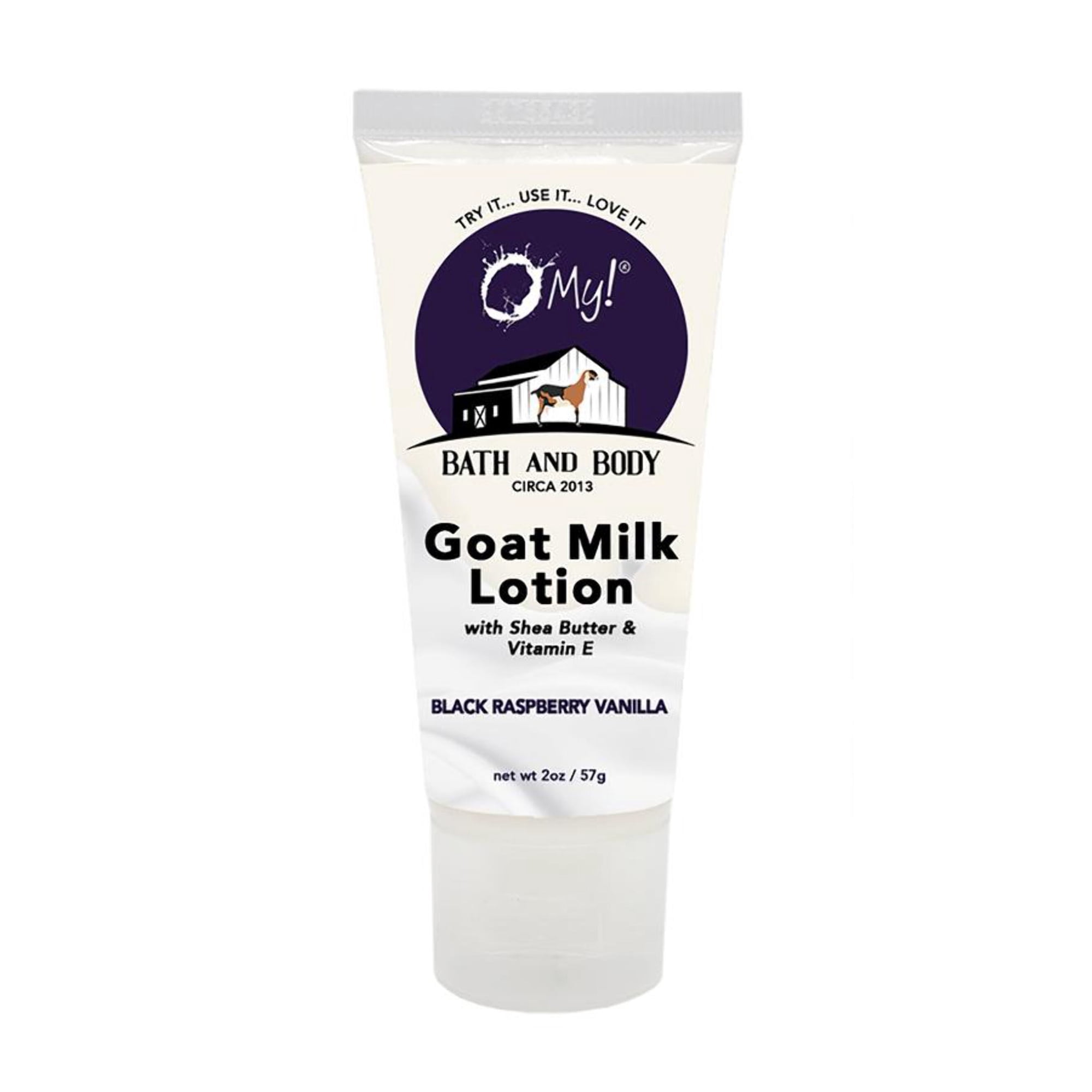 O My! Goat Milk 2oz Traveler Size Lotion | Made with Raw Goat Milk | Shea Butter and Vit E | Free of Parabens More | Handcrafted in USA