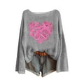 thumbnail image 1 of Chandail pour Femmes Manches Longues Sensibilisation au Cancer du Sein Col Rond pour Mode Tricot, Pulls pour Femmes, 1 of 4