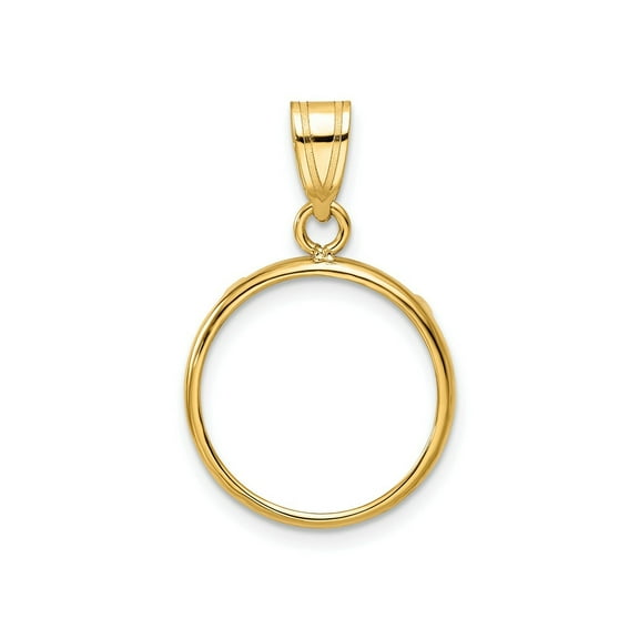 FJC Finejewelers 14 kt Yellow Gold Polished 16.0mm Prong Coin Bezel Pendant