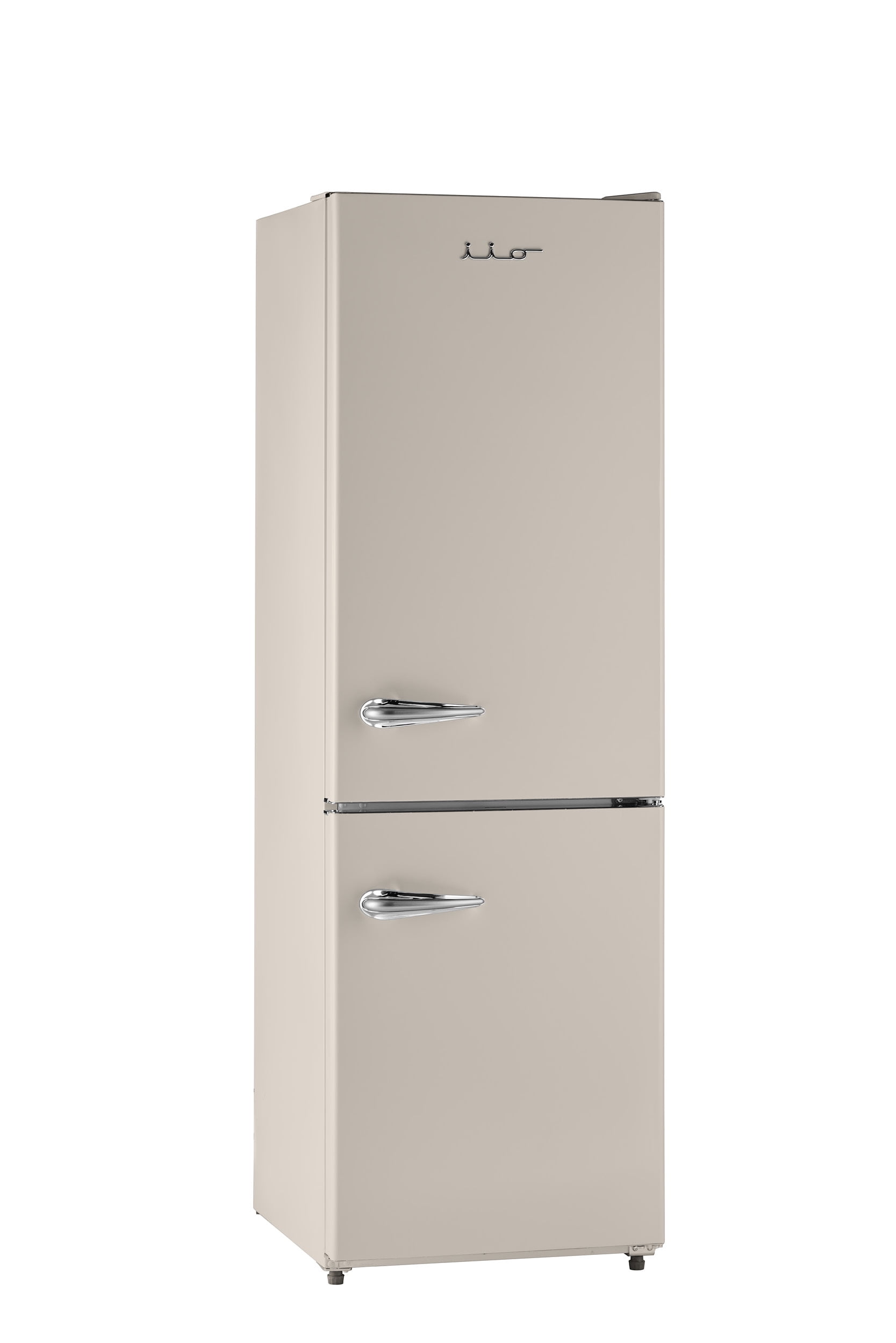 iio 24" 11 Cu Ft Bottom Freezer Retro Refrigerator, Fridge for Bedroom, Multiflow 360, Small Mini Ice Cube Tray, 1 Fruit container, LED, Dorm RV Office Beverage Quiet Compressor, Cream (Right Hinge)