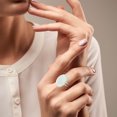 thumbnail image 5 of Cute and Vibrant Ocean Inspired Natural White Capiz Shell Circle Ring, 5 of 5