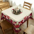thumbnail image 2 of Christmas Tablecloth Winter Holiday Washable Red Christmas Tree Table for New Year's Party Decor 60x60 Inch, 2 of 7