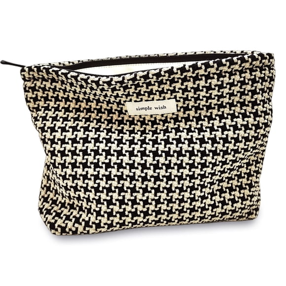 Bolsa de maquillaje STARDW Parallel Checkered para mujeres y niñas de lona